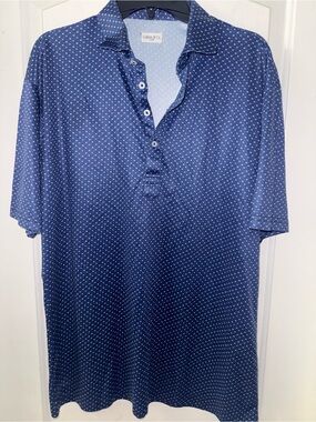 Collars & Co Polo Shirt Mens XL Blue Performance Golf Preppy Dress Collar